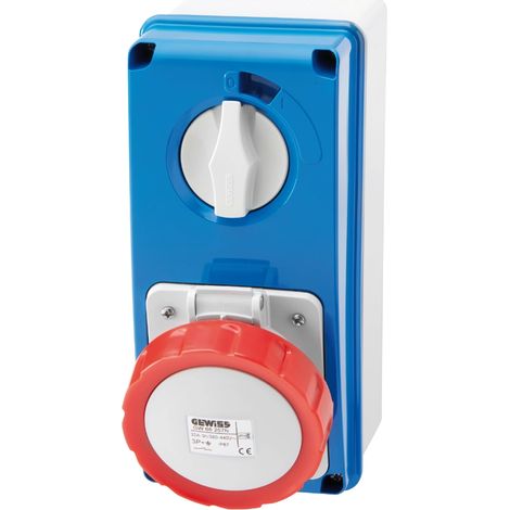 Presa Verticale Interbloccata Gewiss GW66208 Con Fondo IP67 3P+T 16A 400V