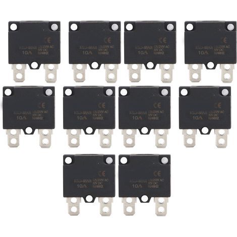 Protecteur de surcharge à réinitialisation automatique, 10 pièces, disjoncteur à fusible pour enfants, accessoires de voiture, AC125 250V (1/5)