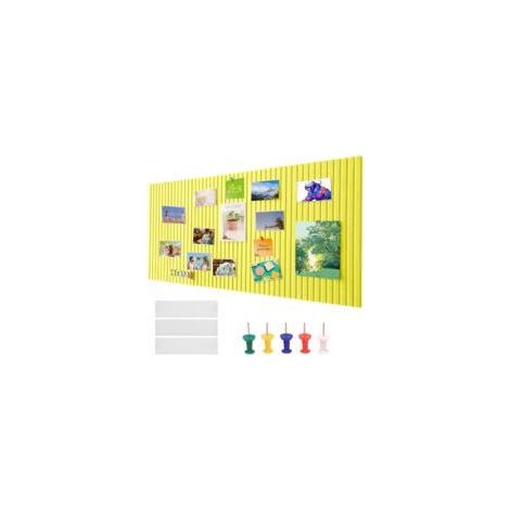 Wandmontierte Korktafel 40 x 60 cm, 0,9 cm dicke selbstklebende Filzunterlage, faltbar für Schule, Zuhause, Küche, Büro – Zitronengelb (1/5)