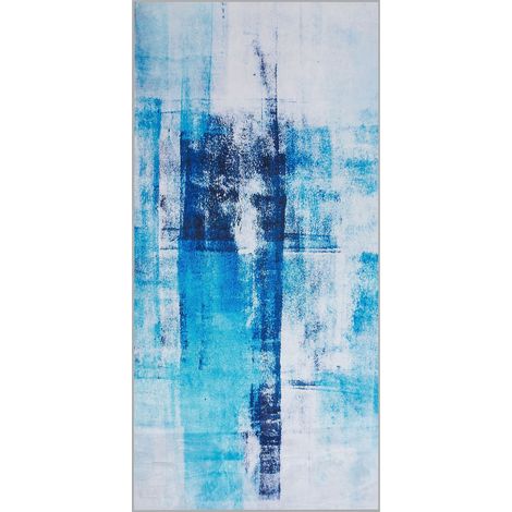 Tappeto a pelo corto blu 80 x 150 cm Trabzon