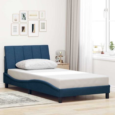 Bettgestell ohne Matratze "Hanko" Blau 100x200 cm Stoff (1/5)