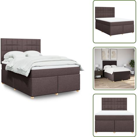 Sommier à lattes de lit avec matelas Marron foncé 140x190 cm - Sommier À Lattes De Lit - Sommiers À Lattes De Lit - Lit - Meuble De Chambre À Coucher (1/5)
