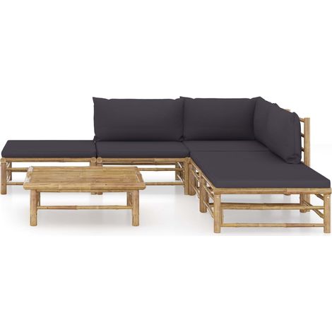 Maison Exclusive - 6-tlg. Garten-Lounge-Set mit Dunkelgrauen Kiss