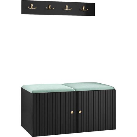Conjunto para recibidor Hartford 384, Manila 11, 0x0x0cm, Tapiz, MDF, Aglomerado laminado, Colocada, Montada en la pared (1/5)