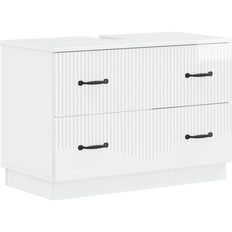 Waschbeckenschrank HOORN Hochglanz Weiß 82 x 41 x 56 cm vidaXL (1/5)