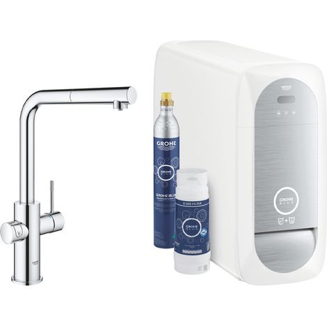 GROHE Kit per Generare Acqua Filtrata e Refrigerata e Frizzante dal Rubinetto di Casa - Con Doccetta Estraibile 31539000 (1/4)