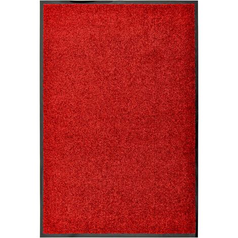 vidaXL Doormat Washable Red 60x90 cm