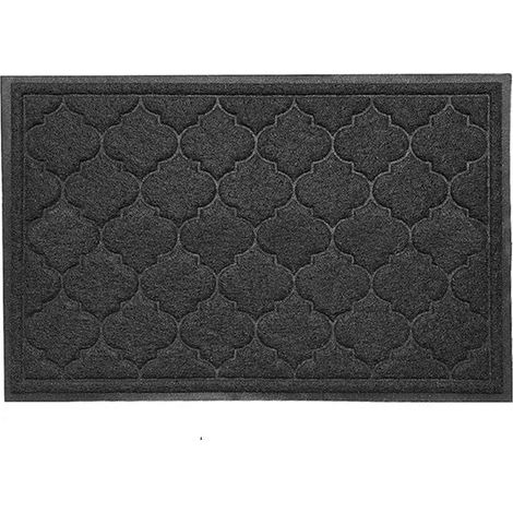 Paillasson Exterieur Entree Tapis Exterieur Resistant Pluie 43.5x76cm Noir (1/5)