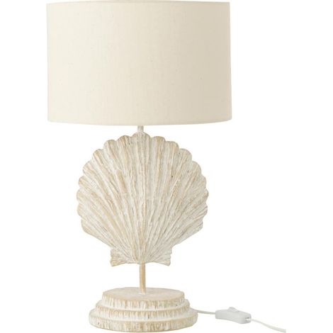 Lampe à Poser Coquillage "Costa" 47cm Blanc (1/4)