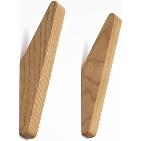 Patère Murale - Chêne Naturel - Pour Manteaux Vêtements Serviettes Casques Audio - Usage Intérieur Salon Chambre Cuisine Buanderie Bureau - 1 Pièce (1/5)