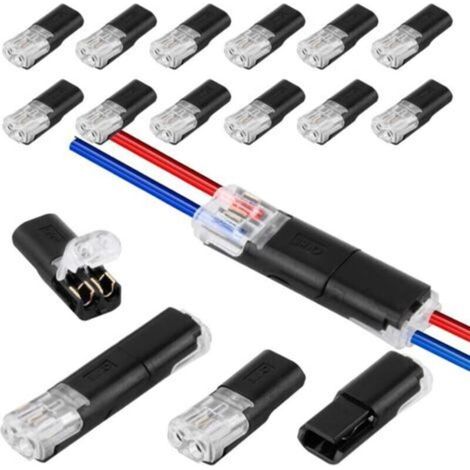 Lot de 12 connecteurs de voiture à 2 broches Connecteurs étanches pratiques et rapides-Connecteur de câble à 2 broches (1/4)