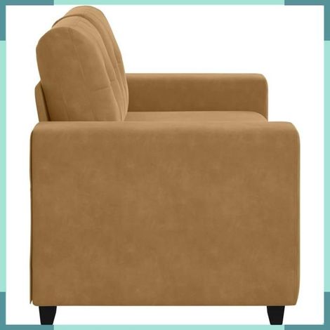 Canapé - 4105117 - Marron - Velours polyester - 2 places (160 x 80 x 82 cm) (1/5)