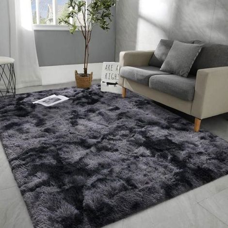 MTEvoTX Rugs for Living Room, 160x230 cm Super Soft Fluffy Modern Bedroom Rug, for Room Home Decor - Gris Foncé (1/5)
