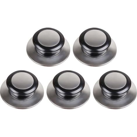 Bouton de couvercle de casserole - Lot de 5 - Bouton de couvercle - Universel 5-12 mm - Poignée de couvercle - Bouton Batterie de cuisine de Cuisine - Pour remplacer les Couvercles pour poêle - 5,8 x (1/5)