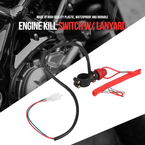 Coupe-circuit de 22 mm (7/8 pouce) pour moteur hors-bord de moto/bateau avec cordon de sécurité (1/5)