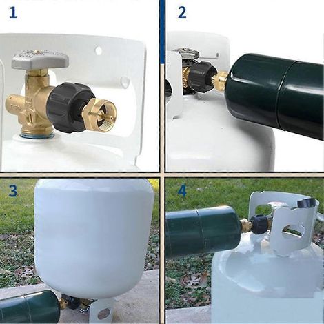 Adaptateur de remplissage pour bouteille de gaz propane QCC vers propane, en laiton, pour le camping et les pique-niques en plein air.