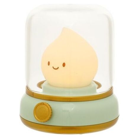 Lampe à huile rétro rechargeable USB, intensité lumineuse réglable en continu, veilleuse douce, idéale pour nourrir bébé et protéger ses yeux, lampe de chevet - Verte (1/5)