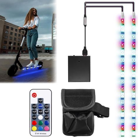 Striscia luminosa RGB per monopattino elettrico con telecomando, impermeabile, per skateboard, monopattini, feste e decorazioni (Xiaomi-m365) (1/5)