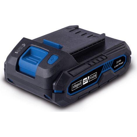 Scheppach Batterie IXES 20V - SBP2.0 - Li-ion - 2,0 Ah - Longue durée de vie - Voyant de charge - Rechargement rapide - Boîtier résistant