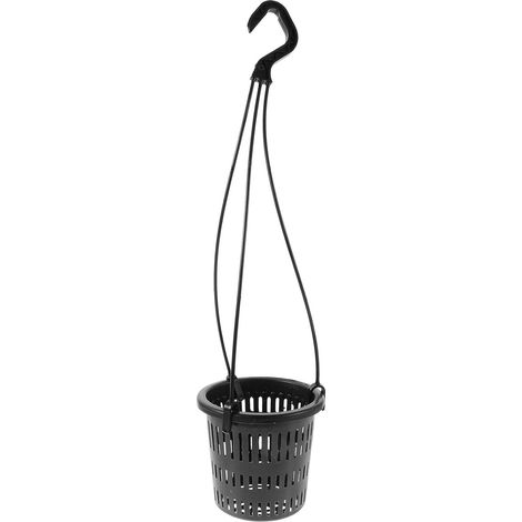 Pot de fleurs suspendu GALPADA en plastique noir pour plantes et orchidées, design moderne (1/5)