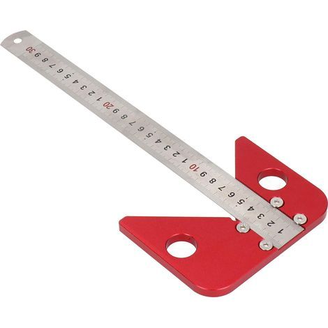 Règle de charpentier de jauge de ligne à angle droit de 45/90 degrés, jauge de ligne de recherche de centre, anti-corrosion portable pour le marquage des centres sur les disques ronds pour (1/5)