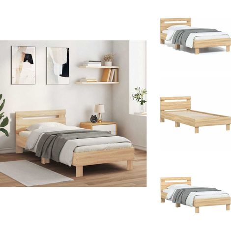 Cadre de lit sans matelas avec tête de lit 75x190 cm - Cadre De Lit - Lit Double - Lit Avec Têtière - Literie - Meuble Chambre (1/5)