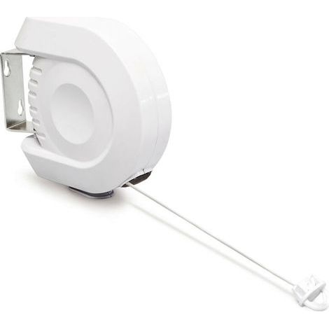 Corda per bucato retrattile, 12 m, stendibiancheria, uso interno/esterno, asciugabiancheria, filo per bucato, plastica, bianco (1/5)