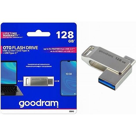 TRADE SHOP - Pen Drive 128 Gb Usb 3.2 Gen 1 3.0 Type-a + Usb Type C Dual Drive Otg Oda3-128gb - (1/4)