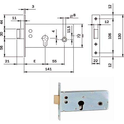 Cerradura Infilare Fasce All F22 E 60 720600 Iseo
