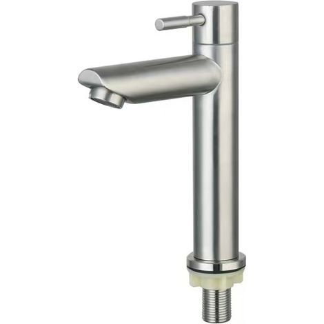 G1/2 Zoll Edelstahl-Kaltwasserhahn für Küchenspüle, Waschbeckenarmatur, Einzel-Kaltwasserhahn für Zuhause, Badezimmer, Küche