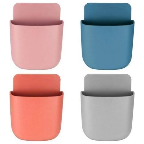 Set di 4 pezzi per riporre i telecomandi della TV, supporto da parete per telecomandi, organizer, scatola portaoggetti, per casa, ufficio e cellulare. (1/5)