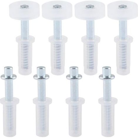 Kit de réparation de quincaillerie de porte pliante à deux battants avec pivot supérieur et roue de guidage, 8 pièces de rechange pour portes de placard coulissantes de 9,5 mm (1/5)