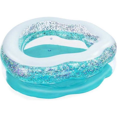 TrAdE Shop Traesio - Piscina Gonfiabile Tonda Conchiglia Scintillante 150x127x43cm Per Bambini 52489 - (1/5)