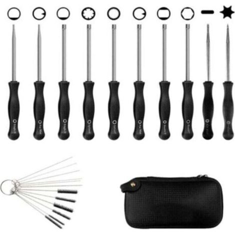 Vergaser-Einstellwerkzeugset mit Ledertasche und Reinigungsbürste, geeignet für die Einstellung kleiner traditioneller Zweitaktmotoren, Rasenmäher, Trimmer und Kettensägen (1/4)