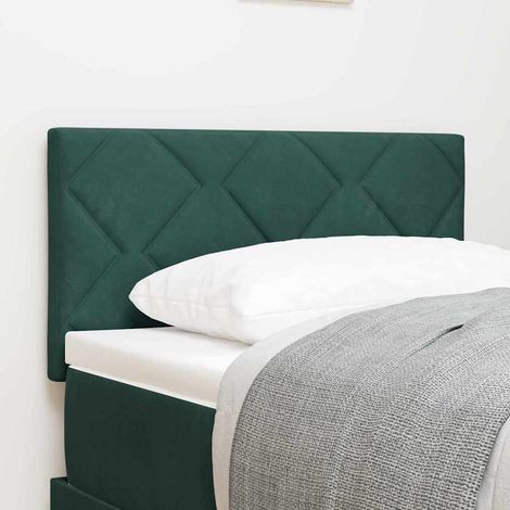 Tête de Lit LED-Panneau de lit avec lumière Géométrique Vert foncé 80 cm Velours 476484 (1/5)