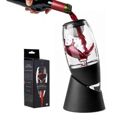 Decanter e aeratore per vino – Caraffa per vino – Decanter – Decanter con aeratore e supporto – Beccuccio versatore con filtro antigoccia – Set regalo perfetto per uomo – Adatto agli amanti del vino (1/5)