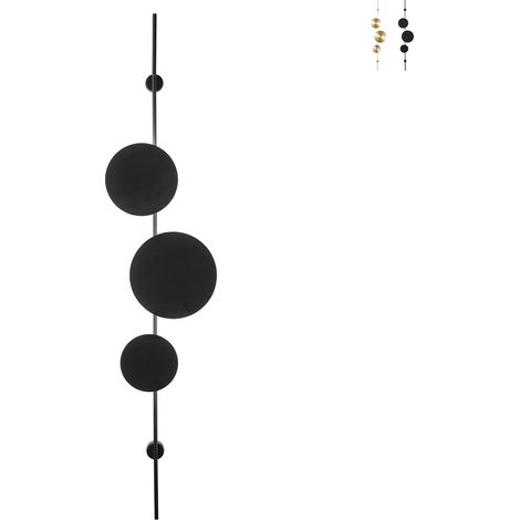 Moderne LED-Wandleuchte 3 Ringe aus Aluminium Idol - Schwarz