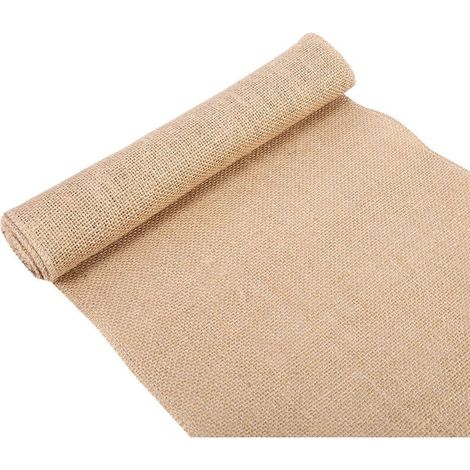 Chemin De Table Toile de Jute Naturel 30cm x 2m Bords Cousus pour Mariage, décoration, fêtes