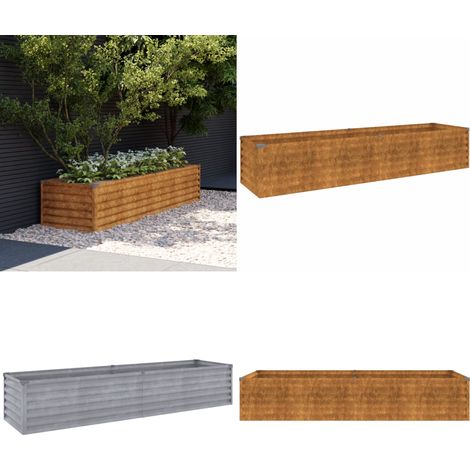 Lit surélevé de jardin 194x50x36 cm acier corten - Jardinière - Bac À Fleurs - Lit Surélevé - Acier Corten - Décoration Jardin - Home & Living (1/5)