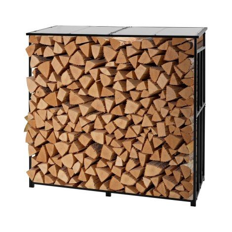 Support à bois de chauffage avec toit incliné range-bûches (1/5)