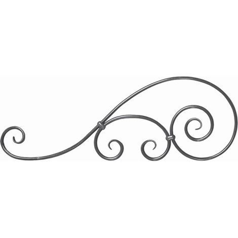 Deco Fer Forge – Volute en S inégale fer forgé à souder – Hauteur 720mm – Largeur 260mm – Diamètre rond 12mm – Pour portails et clôtures
