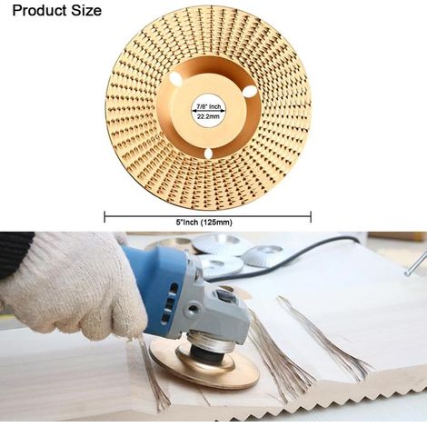 1Pc Disque Bois Meuleuse 125mm, Plat Style Disque Abrasif en Bois, Disques de Meulage du bois en Carbure de Tungstène pour Façonner, Meuler et Couper. Roues pour Meuleuse d'angle