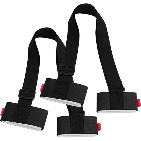 Sangle Porte Skis - Lot de 2 - Nylon et EVA - Réglable 70-110cm - Transport Ski ets - Noir (1/5)