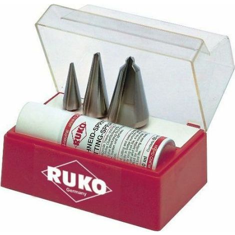 Set di punte coniche per lamiera 3-14 / 5-20 / 16-30,5 mm HSS in 4 parti Ku.-Kass.RUKO (1/2)
