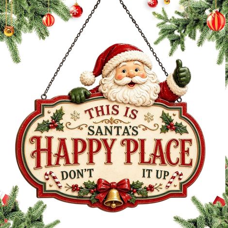 Porta di Natale - Design di Babbo Natale - Decorazione murale invernale con (1/5)