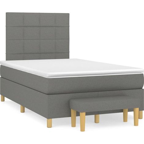 Boxspringbett mit Matratze Dunkelgrau 120x190 cm Stoff (1/5)