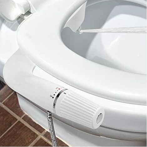 Bidet Aufsatz ABS Ultra Slim Bidet-WC-Aufsatz mit Doppeldüse Toilettendusche Nicht Elektrisches Sanftes Spülen Po-Dusche für Alle Personen, Weiß(Typ B) NAIZY