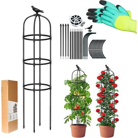 Obélisque de Jardin,Support pour Plantes grimpantes,Stable Cage à tomates,Jardin Treillis Grimper légumes (1/5)