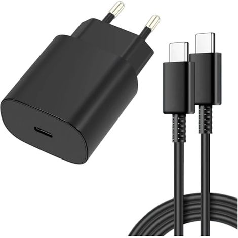 Chargeur rapide Samsung 45 W (interface USB-C) + câble de données de 1 mètre (noir) - Lot de 3 - Samsung (45 W noir) (1/5)