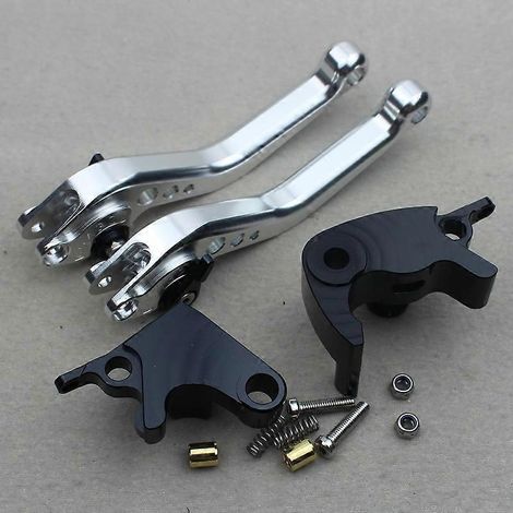 Convient aux motos Yamaha YZF R6 17-22 : poignée de frein, d'embrayage et de klaxon modifiées, accessoires de biellette de direction (argent 1) (1/5)
